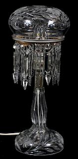 AMERICAN CUT AND ENGRAVED GLASS LAMP