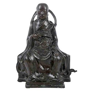 Bronze Figure of a Seated Emperor