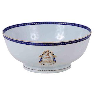 Chinese Export Armorial Punch Bowl