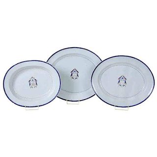 Three Chinese Export Armorial Platters