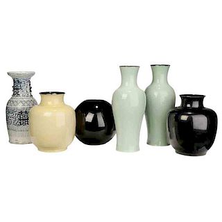 Six Large Asian Decorative Porcelain Vases