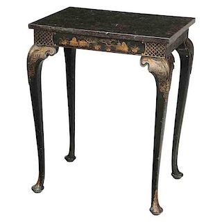 Queen Anne Style Japanned Marble Top Table