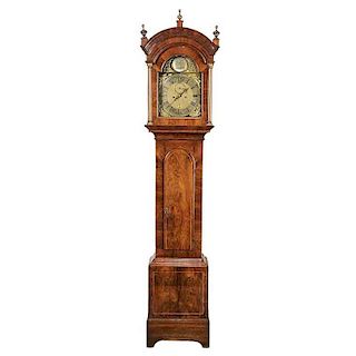 George III Inlaid Walnut Tall Case Clock