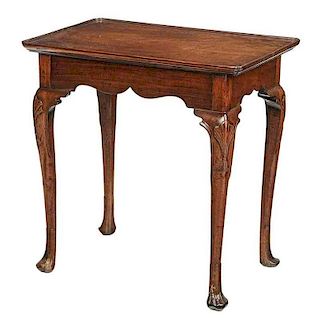 Irish Queen Anne Carved Mahogany Tea Table