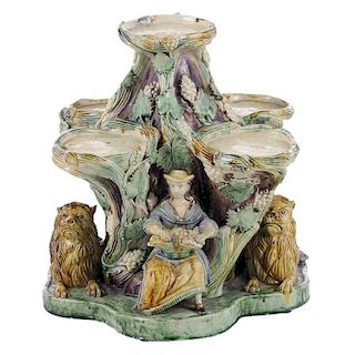 Large Majolica Fruit Stand