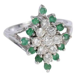14kt. Diamond & Emerald Ring