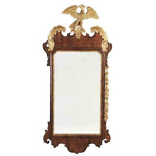 Chippendale Style Figured Mahogany Mirror