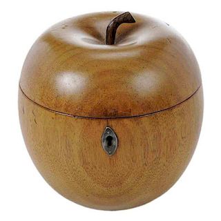Large Georgian Apple Form Tea Caddy