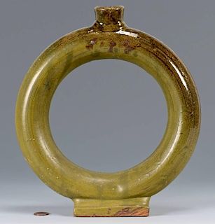 Alabama Stoneware Ring Bottle, Footed Base