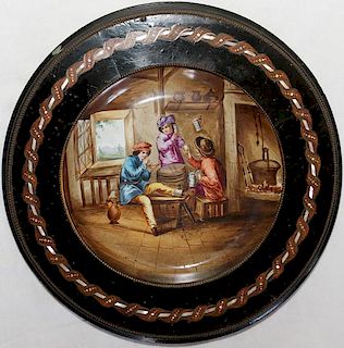 FRENCH FRAMED PLAQUE 19TH CENTURY