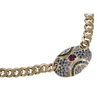 18kt. Diamond & Gemstone Necklace