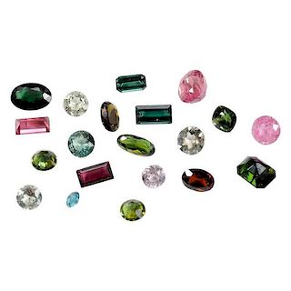Box of Assorted Loose Tourmaline Gemstones