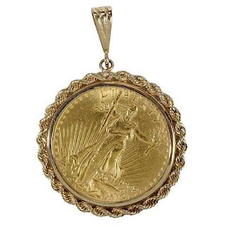 1908 Gold Coin Pendant
