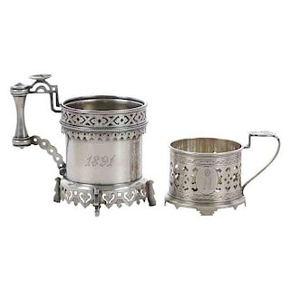 Two Silver Cup Holders