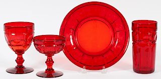 AMERICAN RED RUBY GLASSWARE 1932 28 PIECES