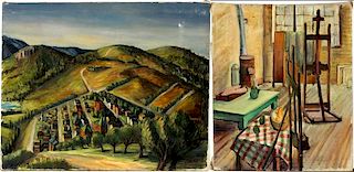 VETOLD PASTERNACKI STILL LIFE & VALLEY OF HOUSES TWO WORKS & 26 X 32