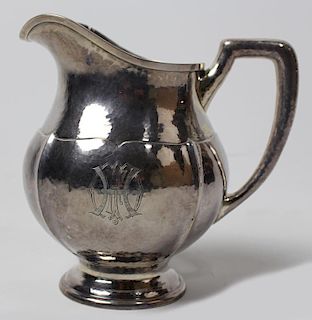 STERLING SILVER HAND HAMMERED WATER PITCHER