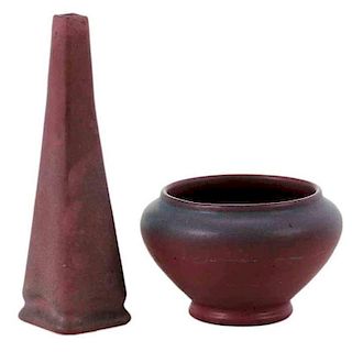Two Van Briggle Mulberry Vases