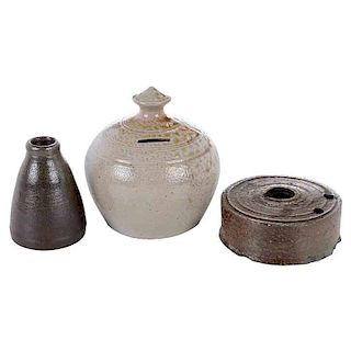 Three Pieces of Salt Glaze Pottery