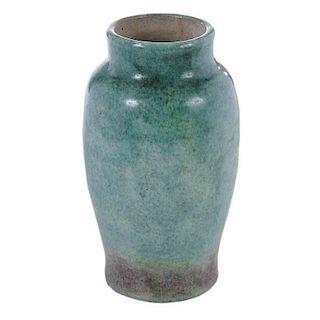 Greenish Blue and Aubergine Pisgah Forest Vase