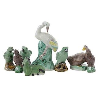 Eight Chinese Export Animal Figurines