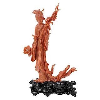 Carved Coral Standing Beauty
