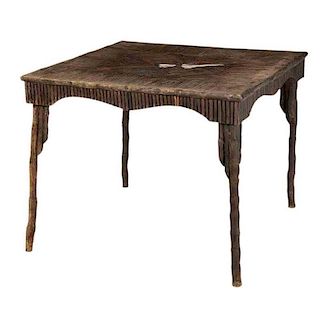American Rustic Folk Art Paint Decorated Table