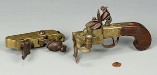 Flintlock Pistol Tinder Lighter and Cannon Flintlock Igniter, 2 items