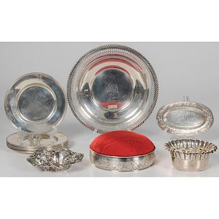 Gorham Sterling Condiment Bowls, Plates and Other Items