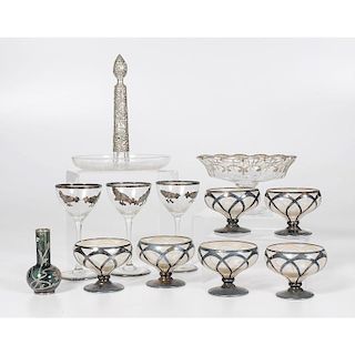 Glass Tablewares with Sterling Overlay