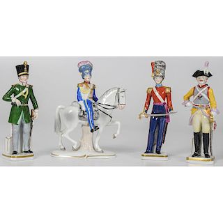 Sitzendorf Porcelain Military Figurines