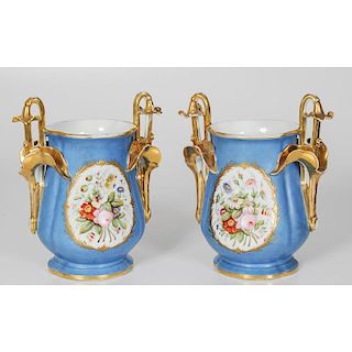 Old Paris Porcelain Urns