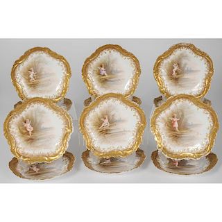 Limoges and Sèvres-style Gilt Plates