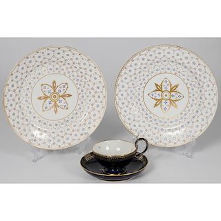 Sèvres Cup and Saucer, and Plates