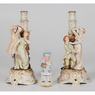 Schierholz Figural Porcelain Candlesticks, Plus