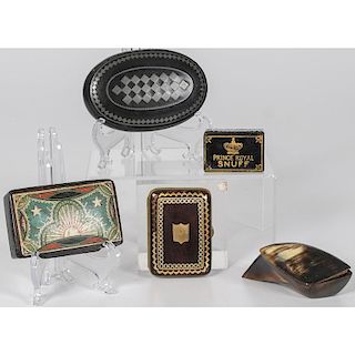 Snuff Boxes, Including Horn Examples