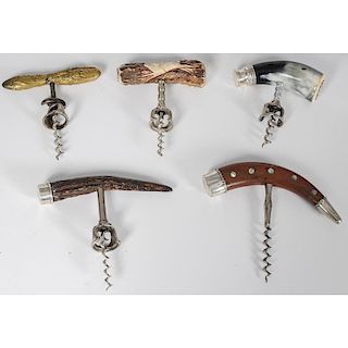 Antique Corkscrews, including Gorham and Japanese Mixed Metal Examples