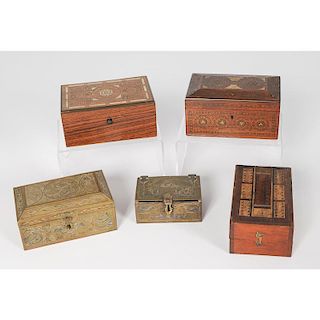 Middle Eastern ans European Metal and Wood Dresser Boxes