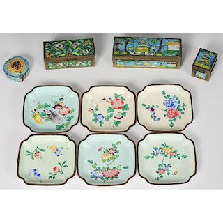 Chinese Enamel Boxes and Trays