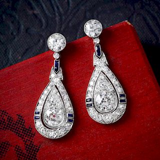 A Pair of Art Deco Diamond Earrings