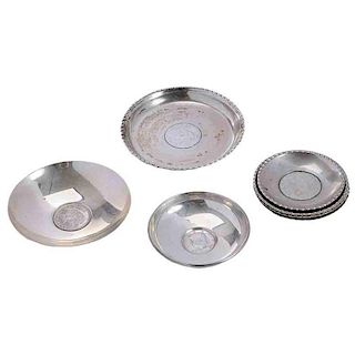 Five Silver Coin Dishes