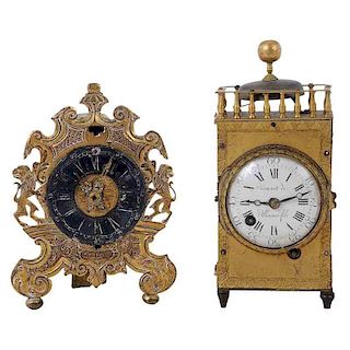Two Miniature Mantle Clocks