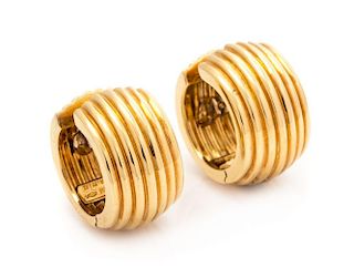 A Pair of 18 Karat Yellow Gold Hoop Earrings, Tiffany & Co., 12.20 dwts.