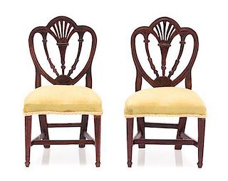 A Pair of Hepplewhite Style Side Chairs, Height 3 1/4 inches.