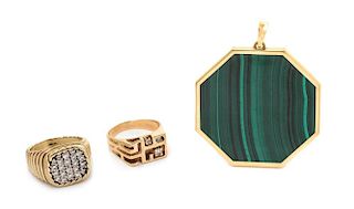 A Collection of Yellow Gold and Gemstone Jewelry, 34.90 dwts.