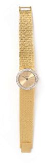 An 18 Karat Yellow Gold and Diamond Wristwatch, Piaget, 37.00 dwts.