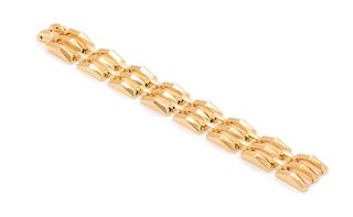 A Retro 14 Karat Yellow Gold Link Bracelet, 26.40 dwts.