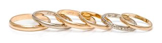 A Collection of Gold Bands, 8.00 dwts.