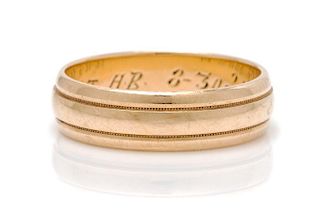 A 14 Karat Yellow Gold Ring, 2.90 dwts.