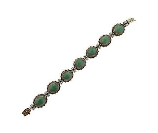 14k Gold Jade Pearl Bracelet